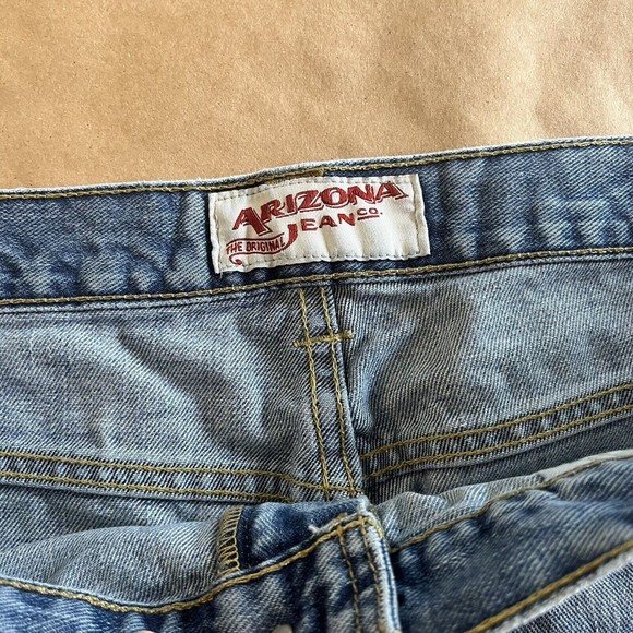 Arizona Brand Carpenter Jean Shorts Size 40 Faded Blue Denim Worn Distressed - Picture 5 of 10
